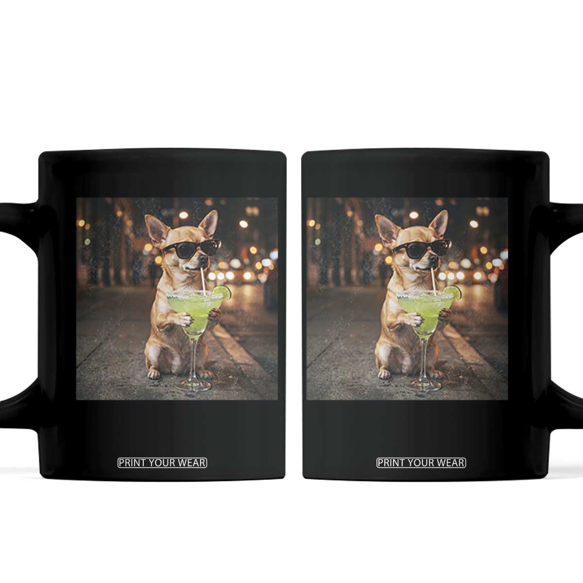 Cinco de Mayo Margarita Coffee Mug Funny Chihuahua Drinking Cocktail Mexican Fiesta Gift TS14 Black Print Your Wear