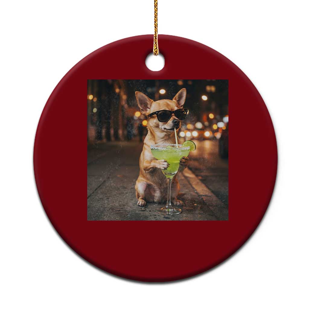 Cinco de Mayo Margarita Ceramic Ornament Funny Chihuahua Drinking Cocktail Mexican Fiesta Gift TS14 1pc Red Print Your Wear