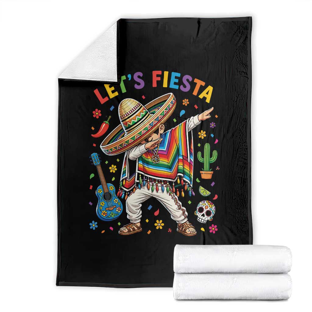 Lets Fiesta Throw Blanket Funny Dabbing Boy Cinco De Mayo Fiesta TS14 Black Print Your Wear