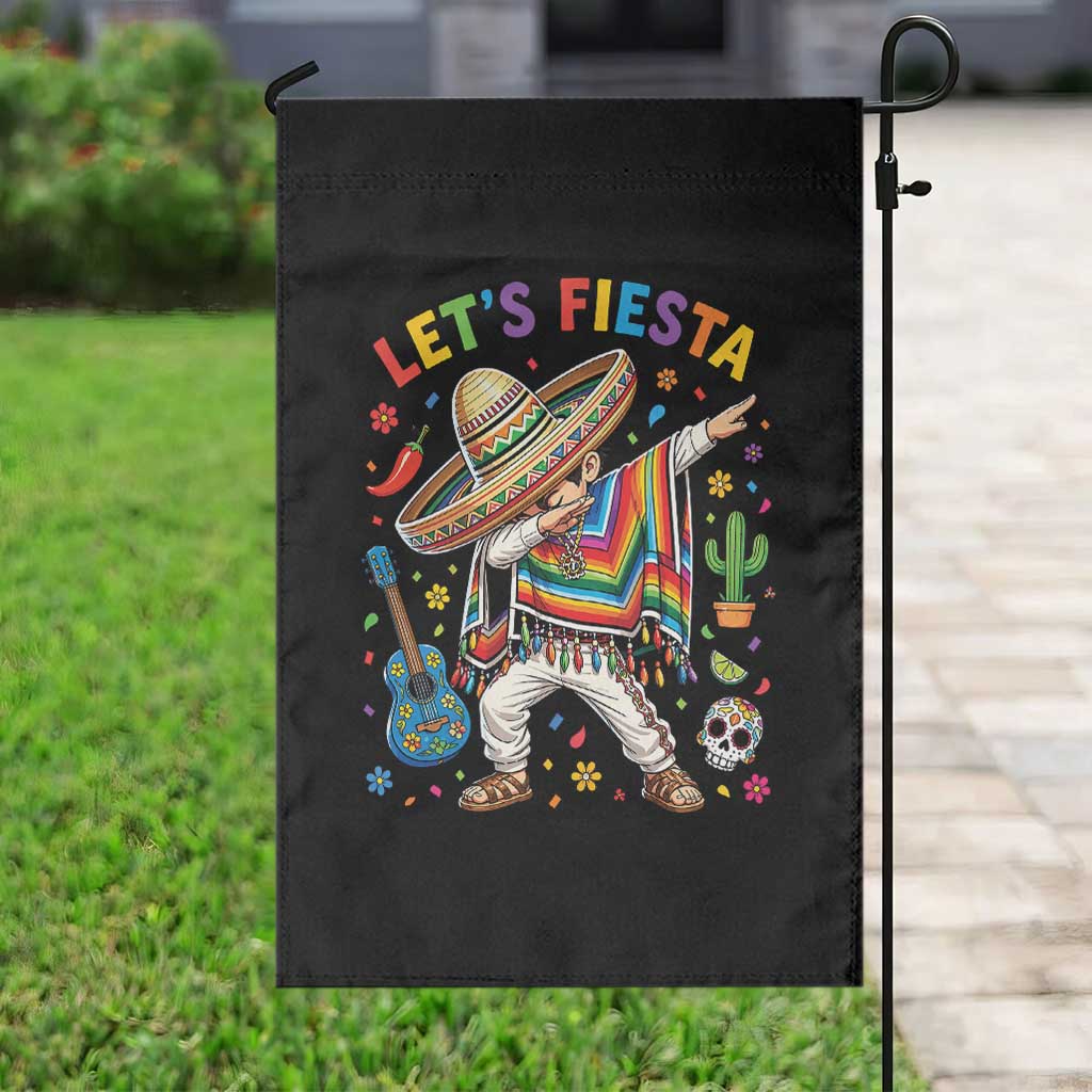 Lets Fiesta Garden Flag Funny Dabbing Boy Cinco De Mayo Fiesta TS14 Print Your Wear