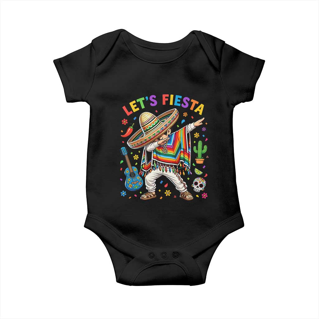 Lets Fiesta Baby Onesie Funny Dabbing Boy Cinco De Mayo Fiesta TS14 Black Print Your Wear