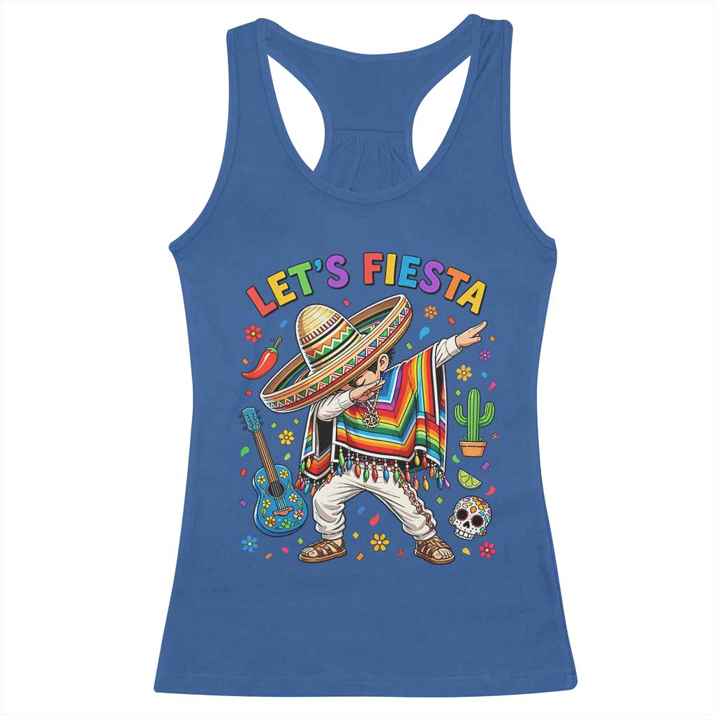 Lets Fiesta Racerback Tank Top Funny Dabbing Boy Cinco De Mayo Fiesta TS14 Royal Blue Print Your Wear