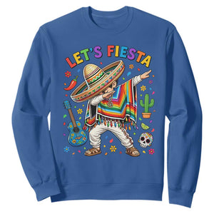 Lets Fiesta Sweatshirt Funny Dabbing Boy Cinco De Mayo Fiesta TS14 Royal Blue Print Your Wear