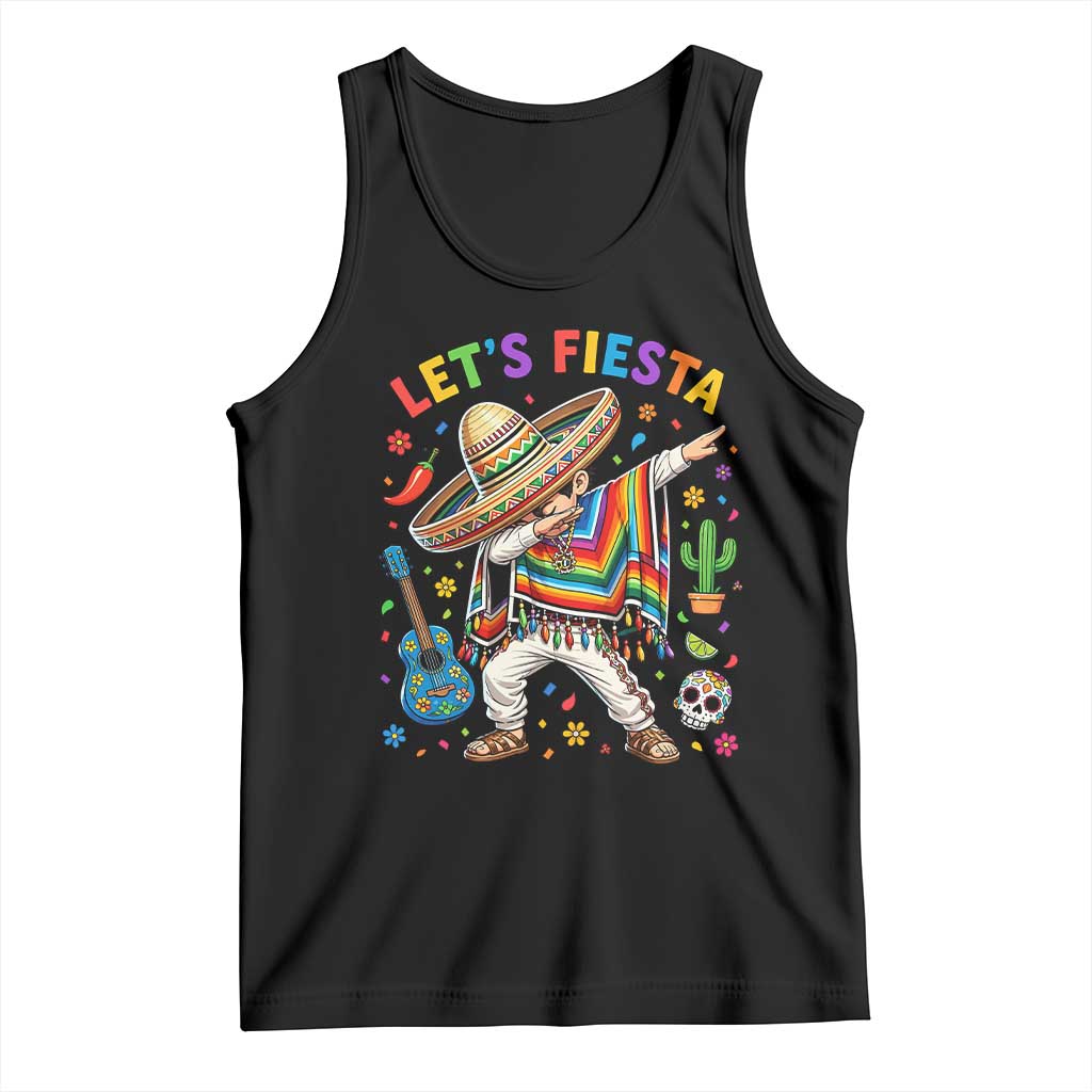 Lets Fiesta Tank Top Funny Dabbing Boy Cinco De Mayo Fiesta TS14 Black Print Your Wear