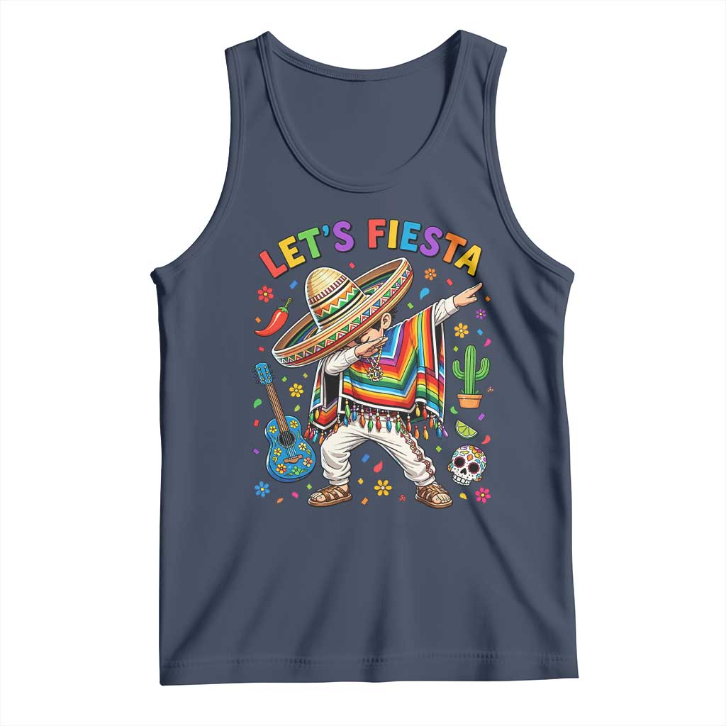 Lets Fiesta Tank Top Funny Dabbing Boy Cinco De Mayo Fiesta TS14 Navy Print Your Wear