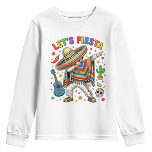 Lets Fiesta Youth Sweatshirt Funny Dabbing Boy Cinco De Mayo Fiesta TS14 White Print Your Wear