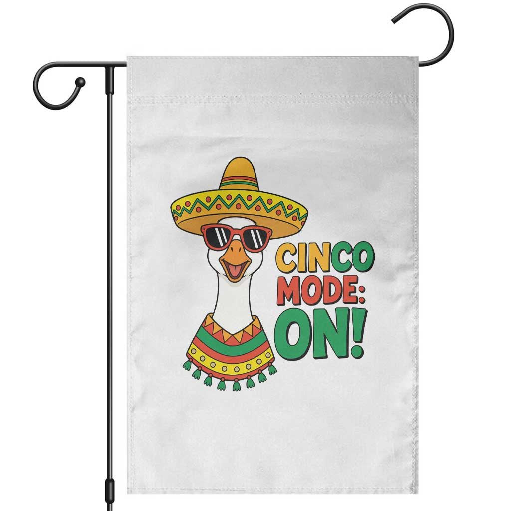 Cinco Mode On Garden Flag Silly Goose Cinco De Mayo Fiesta TS14 White Print Your Wear