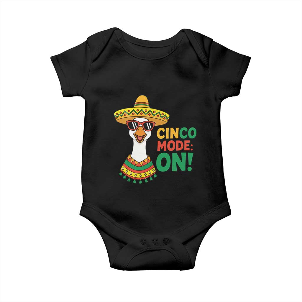 Cinco Mode On Baby Onesie Silly Goose Cinco De Mayo Fiesta TS14 Black Print Your Wear