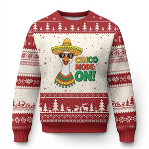 Cinco Mode On Ugly Christmas Sweater Silly Goose Cinco De Mayo Fiesta TS14 Beige Red Print Your Wear