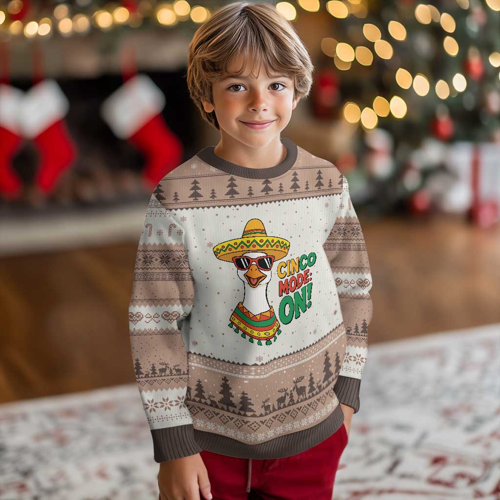 Cinco Mode On Ugly Christmas Sweater Silly Goose Cinco De Mayo Fiesta TS14 Mocha Mousse Print Your Wear