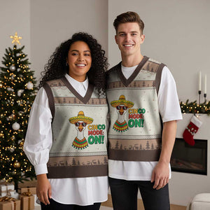 Cinco Mode On V-Neck Knit Sweater Vest Silly Goose Cinco De Mayo Fiesta TS14 Mocha Mousse Print Your Wear