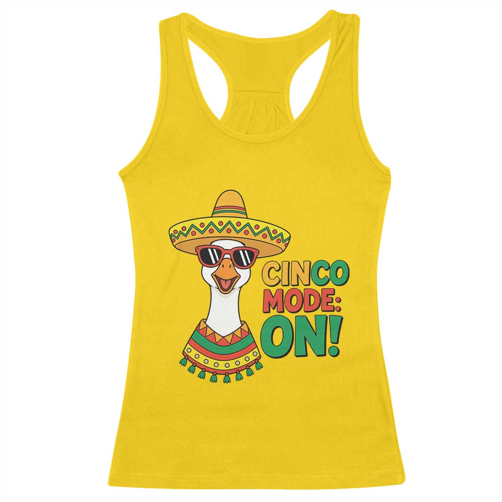 Cinco Mode On Racerback Tank Top Silly Goose Cinco De Mayo Fiesta TS14 Daisy Print Your Wear