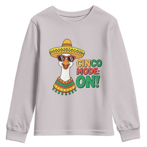 Cinco Mode On Youth Sweatshirt Silly Goose Cinco De Mayo Fiesta TS14 Ice Gray Print Your Wear
