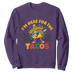 I'm Just Here for the Tacos Sweatshirt Funny Mexican Food TS14 Purple Print Your Wear
