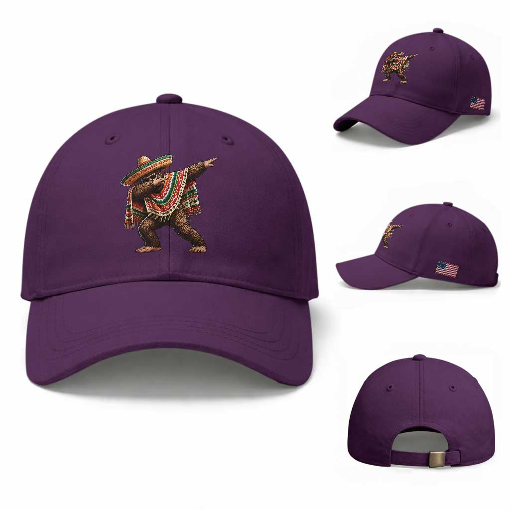 Funny Bigfoot Dabbing Cinco De Mayo Fiesta Baseball Cap TS14 Baseball Cap Universal Fit Purple Print Your Wear