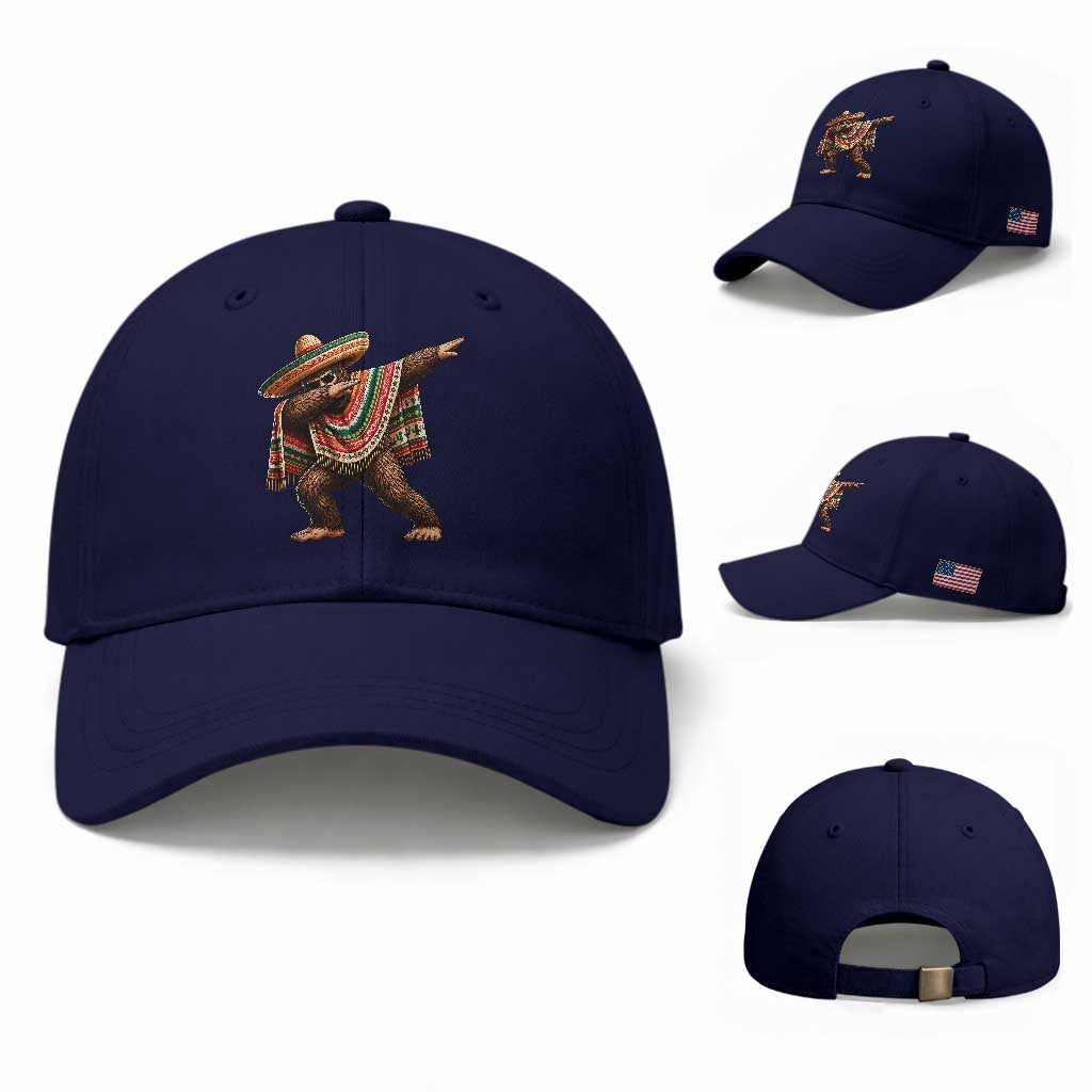 Funny Bigfoot Dabbing Cinco De Mayo Fiesta Baseball Cap TS14 Baseball Cap Universal Fit Dark Blue Print Your Wear