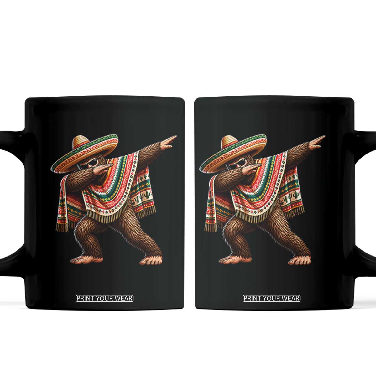 Funny Bigfoot Dabbing Cinco De Mayo Fiesta Coffee Mug TS14 Black Print Your Wear