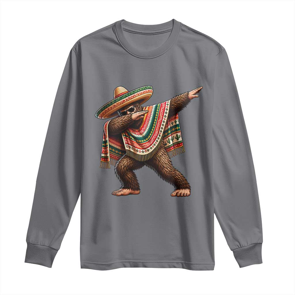 Funny Bigfoot Dabbing Cinco De Mayo Fiesta Long Sleeve Shirt TS14 Charcoal Print Your Wear