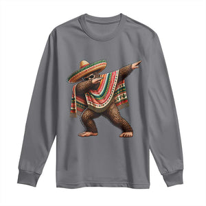 Funny Bigfoot Dabbing Cinco De Mayo Fiesta Long Sleeve Shirt TS14 Charcoal Print Your Wear