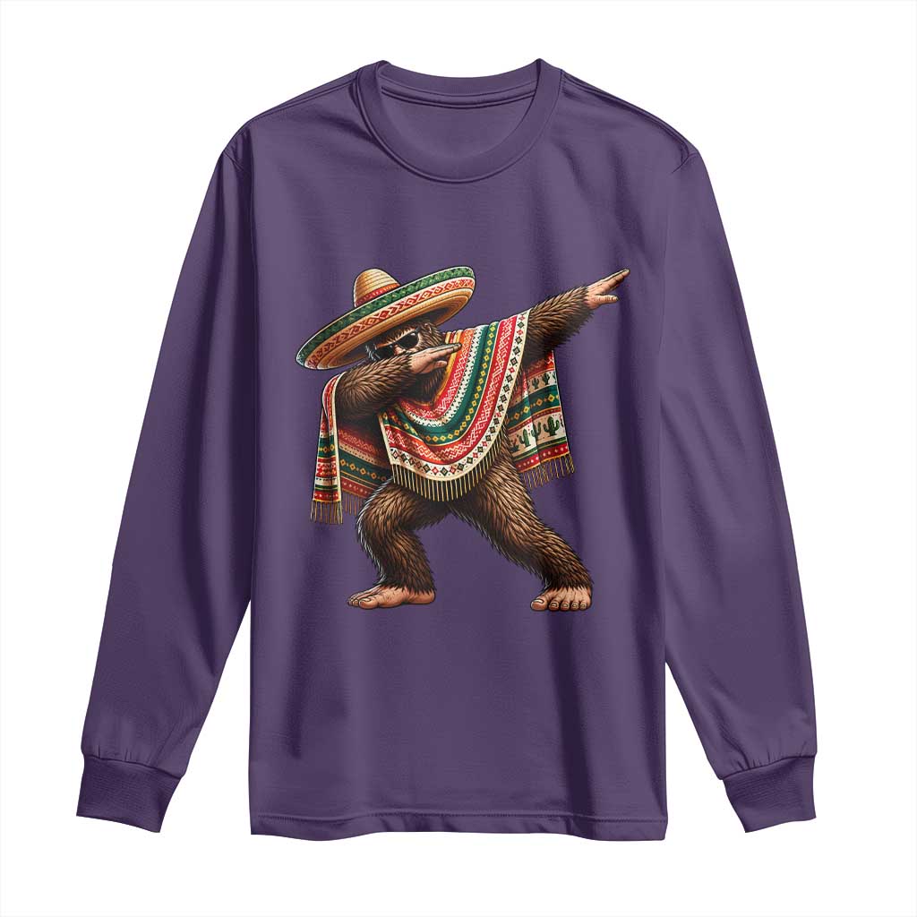 Funny Bigfoot Dabbing Cinco De Mayo Fiesta Long Sleeve Shirt TS14 Purple Print Your Wear