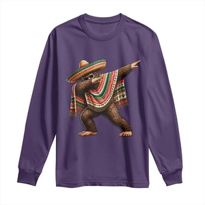 Funny Bigfoot Dabbing Cinco De Mayo Fiesta Long Sleeve Shirt TS14 Purple Print Your Wear