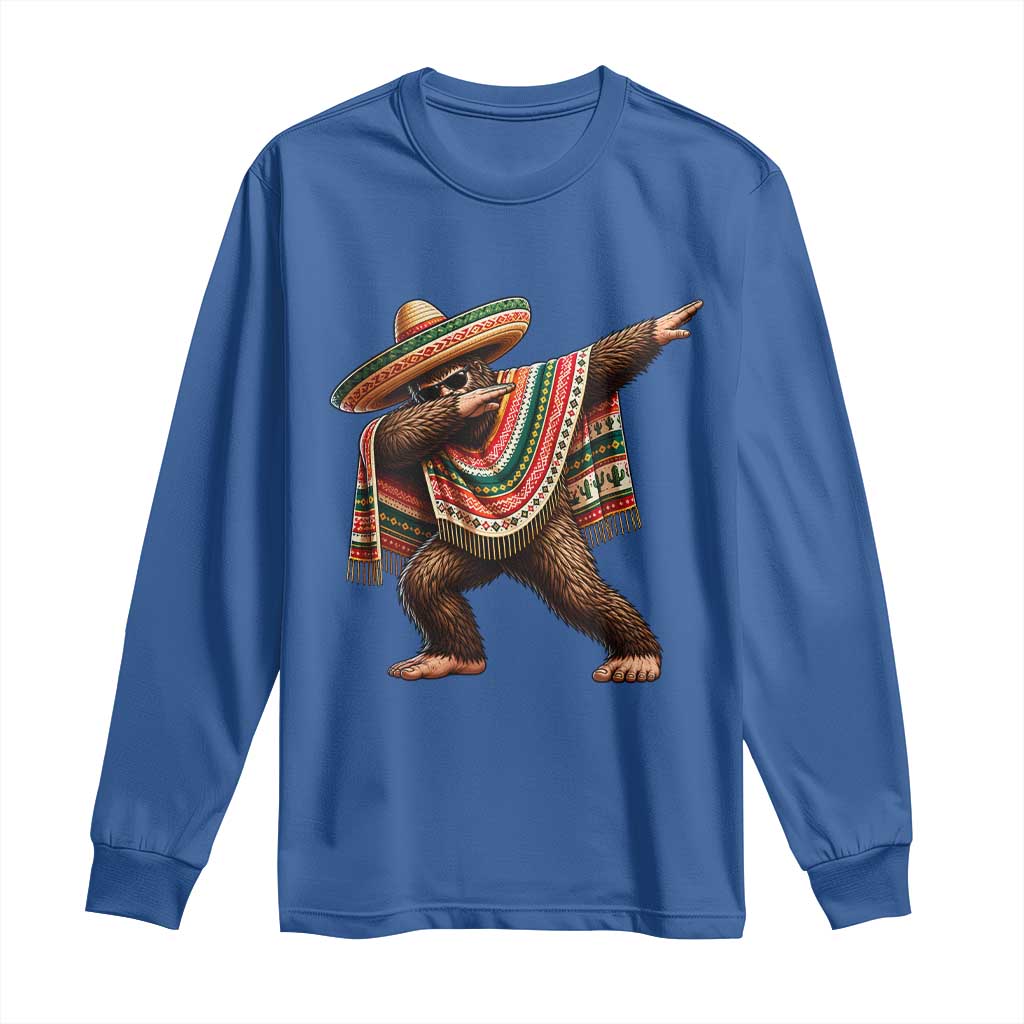 Funny Bigfoot Dabbing Cinco De Mayo Fiesta Long Sleeve Shirt TS14 Royal Blue Print Your Wear
