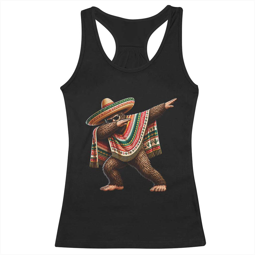 Funny Bigfoot Dabbing Cinco De Mayo Fiesta Racerback Tank Top TS14 Black Print Your Wear