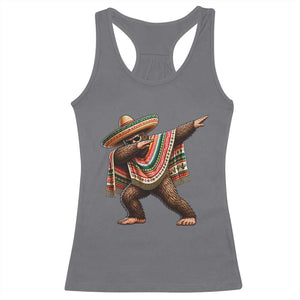 Funny Bigfoot Dabbing Cinco De Mayo Fiesta Racerback Tank Top TS14 Charcoal Print Your Wear