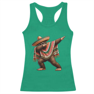 Funny Bigfoot Dabbing Cinco De Mayo Fiesta Racerback Tank Top TS14 Irish Green Print Your Wear