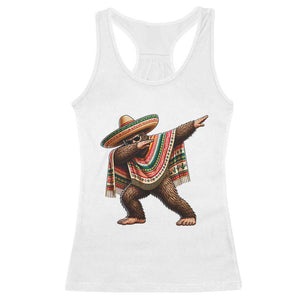 Funny Bigfoot Dabbing Cinco De Mayo Fiesta Racerback Tank Top TS14 White Print Your Wear