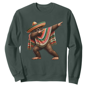 Funny Bigfoot Dabbing Cinco De Mayo Fiesta Sweatshirt TS14 Dark Forest Green Print Your Wear