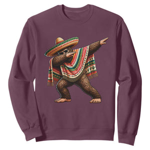 Funny Bigfoot Dabbing Cinco De Mayo Fiesta Sweatshirt TS14 Maroon Print Your Wear
