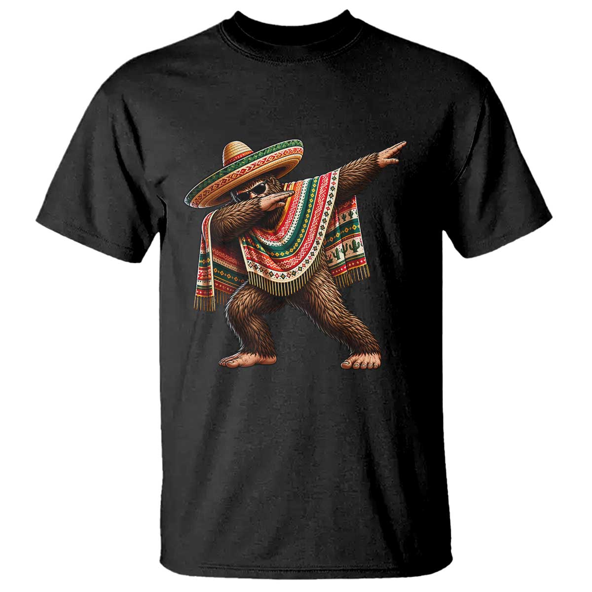 Funny Bigfoot Dabbing Cinco De Mayo Fiesta T Shirt TS14 Black Print Your Wear