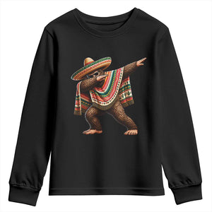 Funny Bigfoot Dabbing Cinco De Mayo Fiesta Youth Sweatshirt TS14 Black Print Your Wear