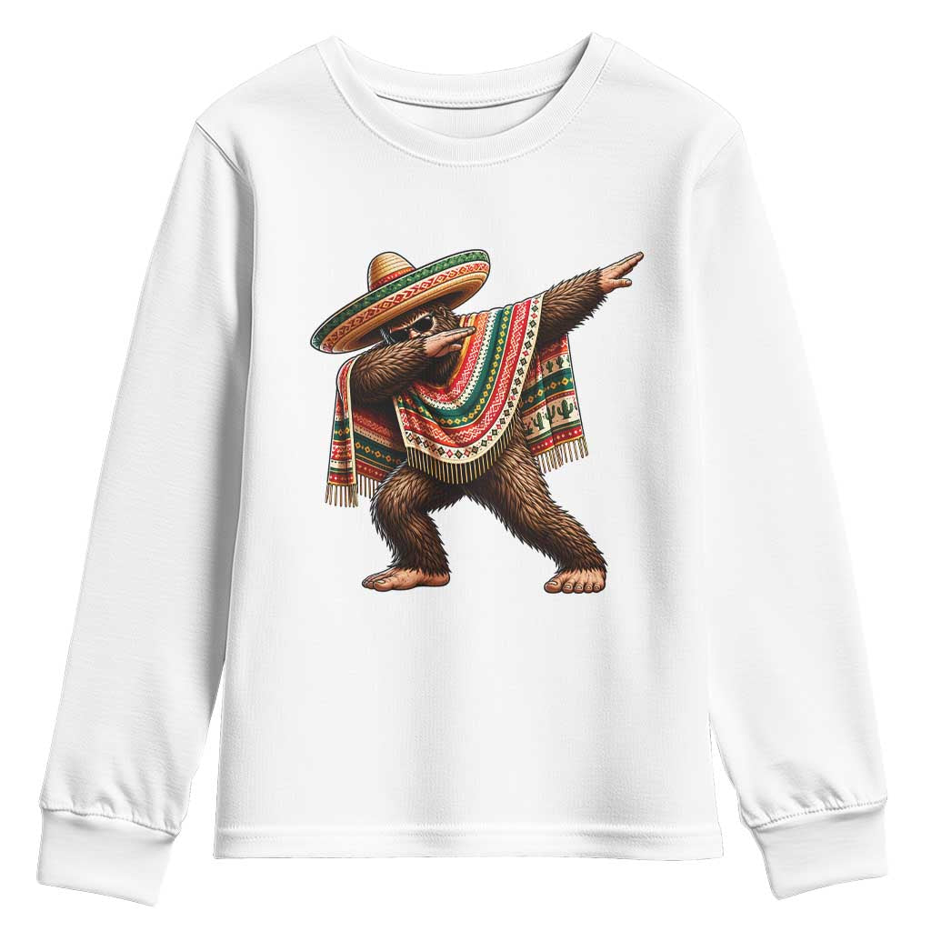 Funny Bigfoot Dabbing Cinco De Mayo Fiesta Youth Sweatshirt TS14 White Print Your Wear
