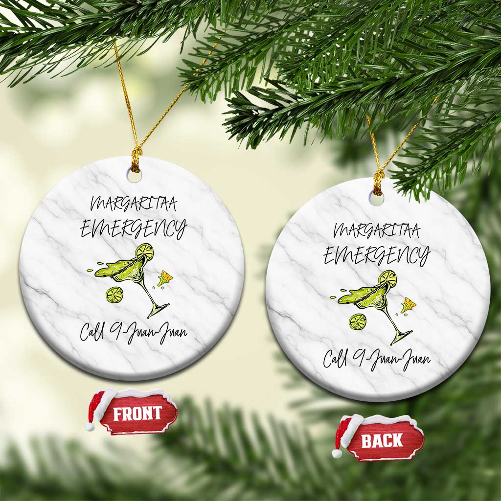 Margarita Emergency Mexican Fiesta Ceramic Ornament Funny Cinco de Mayo TS14 1pc White Marble Print Your Wear