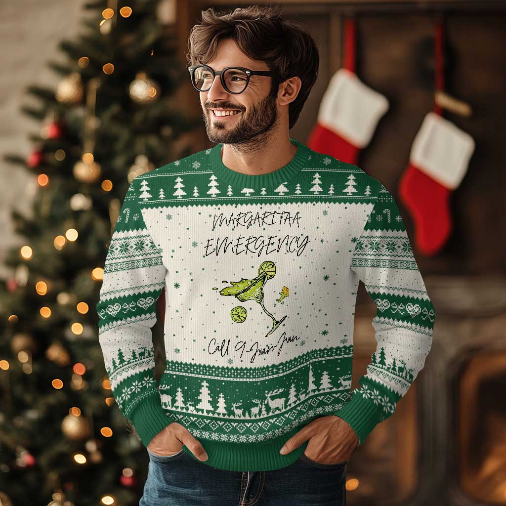 Margarita Emergency Mexican Fiesta Ugly Christmas Sweater Funny Cinco de Mayo TS14 Beige Green Print Your Wear