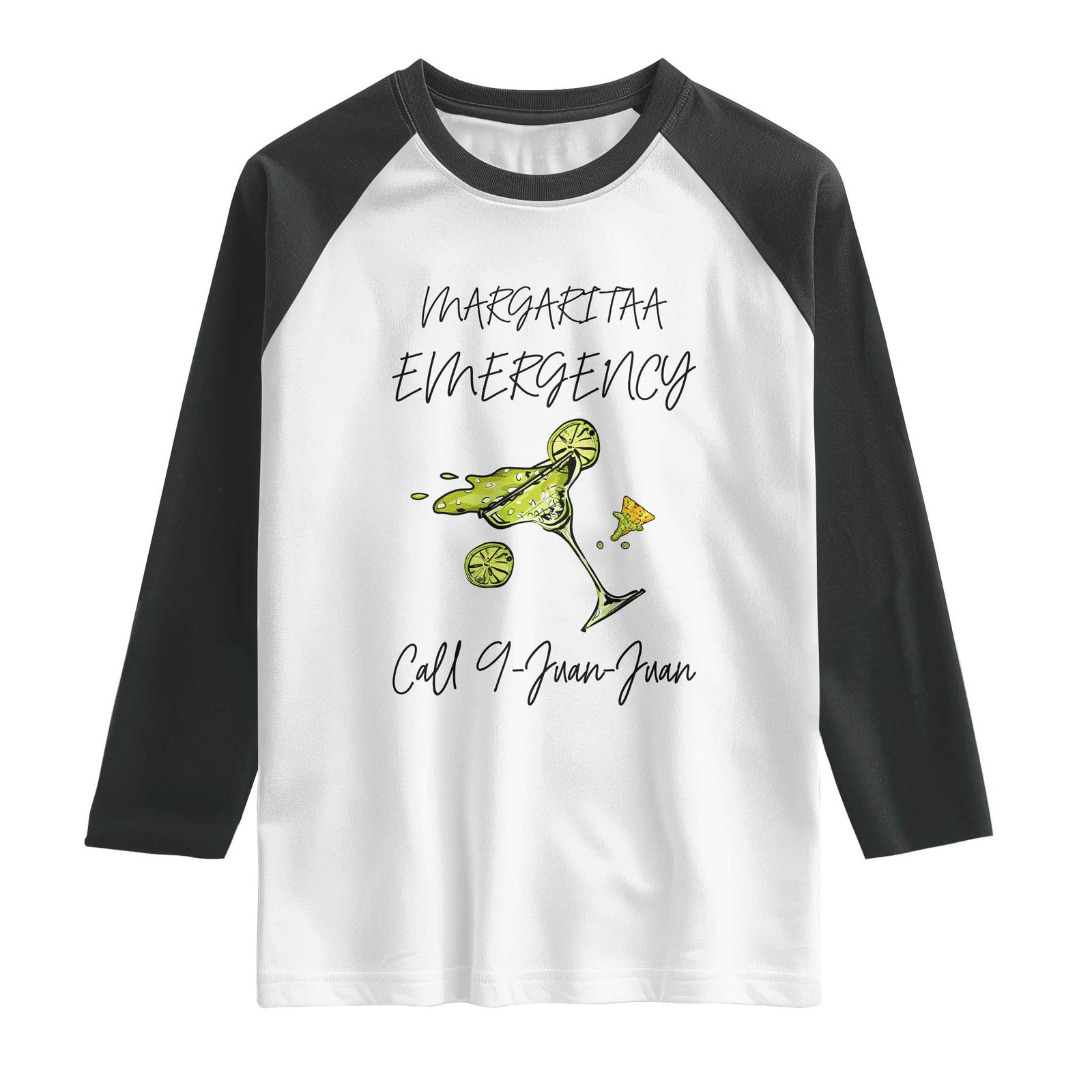 Margarita Emergency Mexican Fiesta Raglan Shirt Funny Cinco de Mayo TS14 White Black Print Your Wear