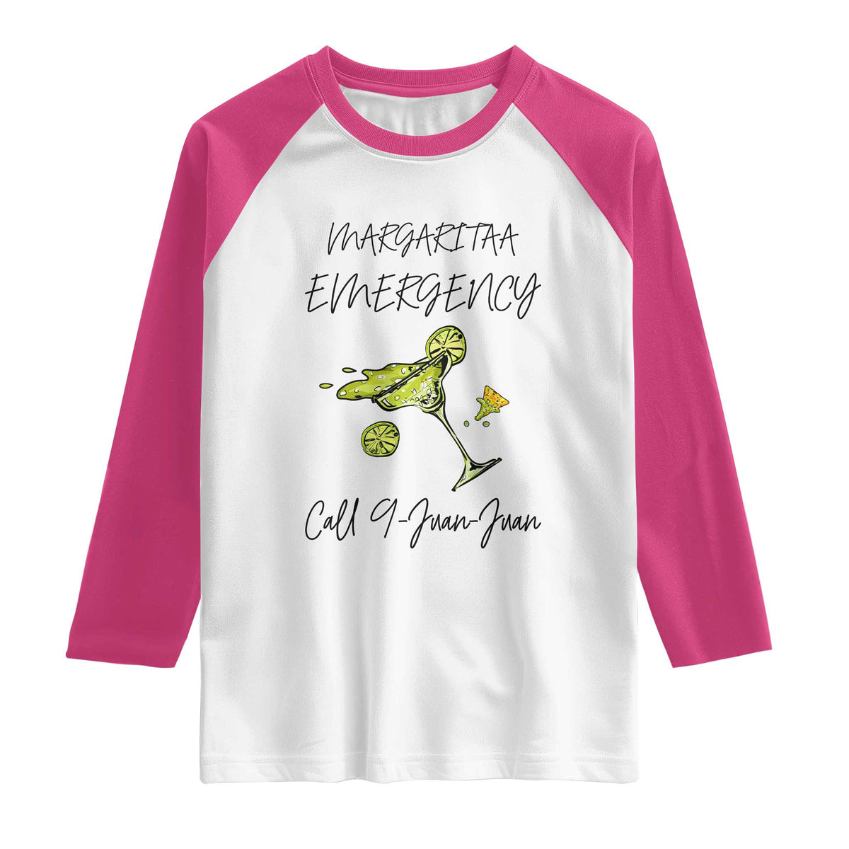 Margarita Emergency Mexican Fiesta Raglan Shirt Funny Cinco de Mayo TS14 White Heliconia Print Your Wear