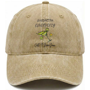Margarita Emergency Mexican Fiesta Washed Cotton Baseball Cap Funny Cinco de Mayo TS14 Print Your Wear