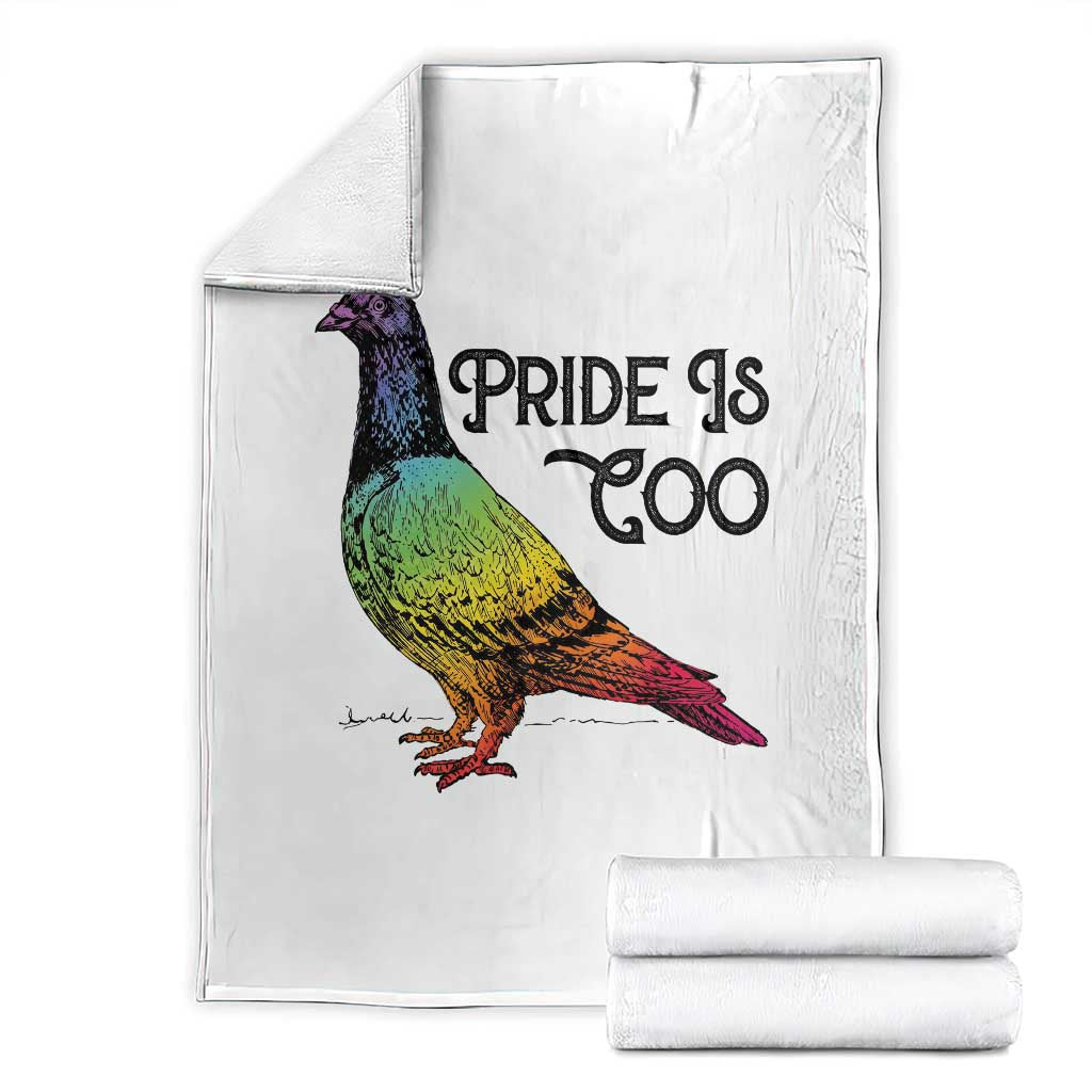 Pride Is Coo Pigeon Throw Blanket Funny LGBTQ Pride Month TS14 White Print Your Wear