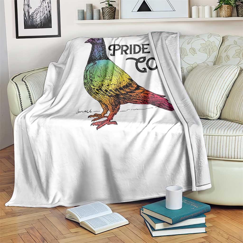 Pride Is Coo Pigeon Throw Blanket Funny LGBTQ Pride Month TS14 Print Your Wear