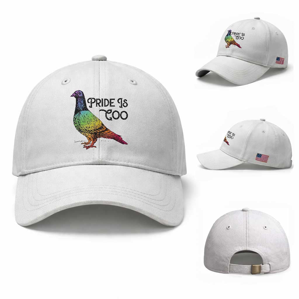 Pride Is Coo Pigeon Baseball Cap Funny LGBTQ Pride Month TS14 Baseball Cap Universal Fit White Print Your Wear