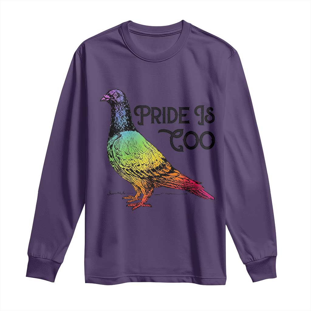Pride Is Coo Pigeon Long Sleeve Shirt Funny LGBTQ Pride Month TS14 Purple Print Your Wear