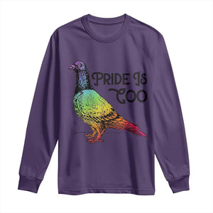 Pride Is Coo Pigeon Long Sleeve Shirt Funny LGBTQ Pride Month TS14 Purple Print Your Wear