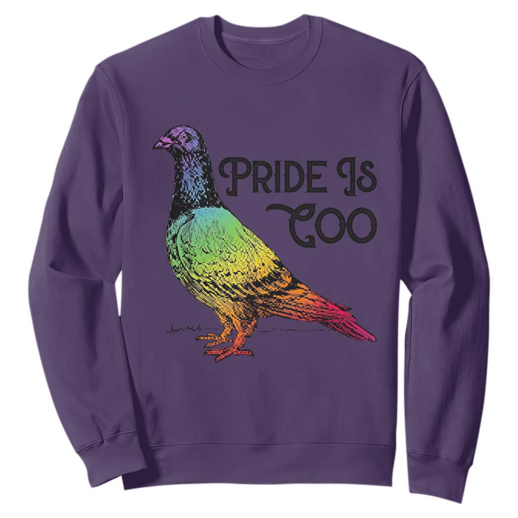 Pride Is Coo Pigeon Sweatshirt Funny LGBTQ Pride Month TS14 Purple Print Your Wear