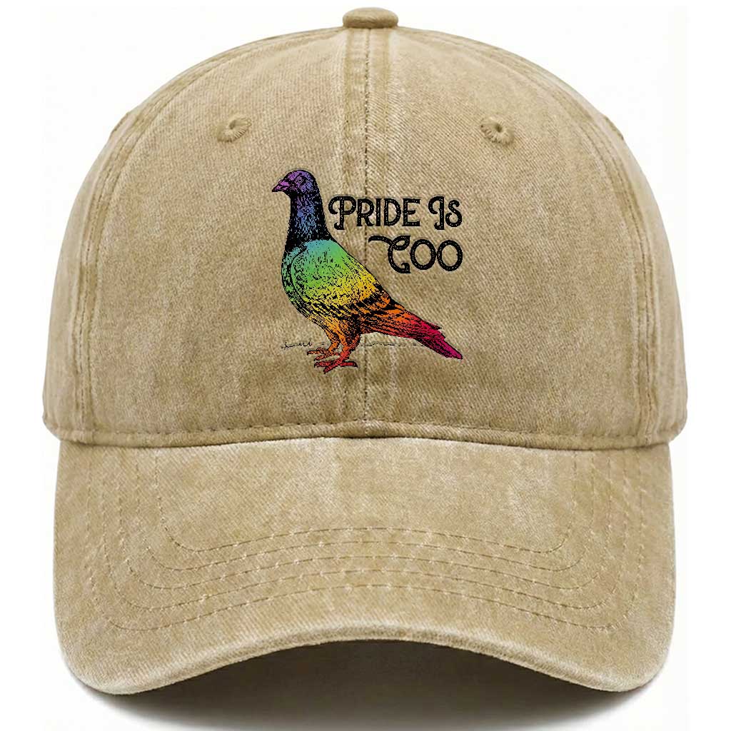 Pride Is Coo Pigeon Washed Cotton Baseball Cap Funny LGBTQ Pride Month TS14 Print Your Wear