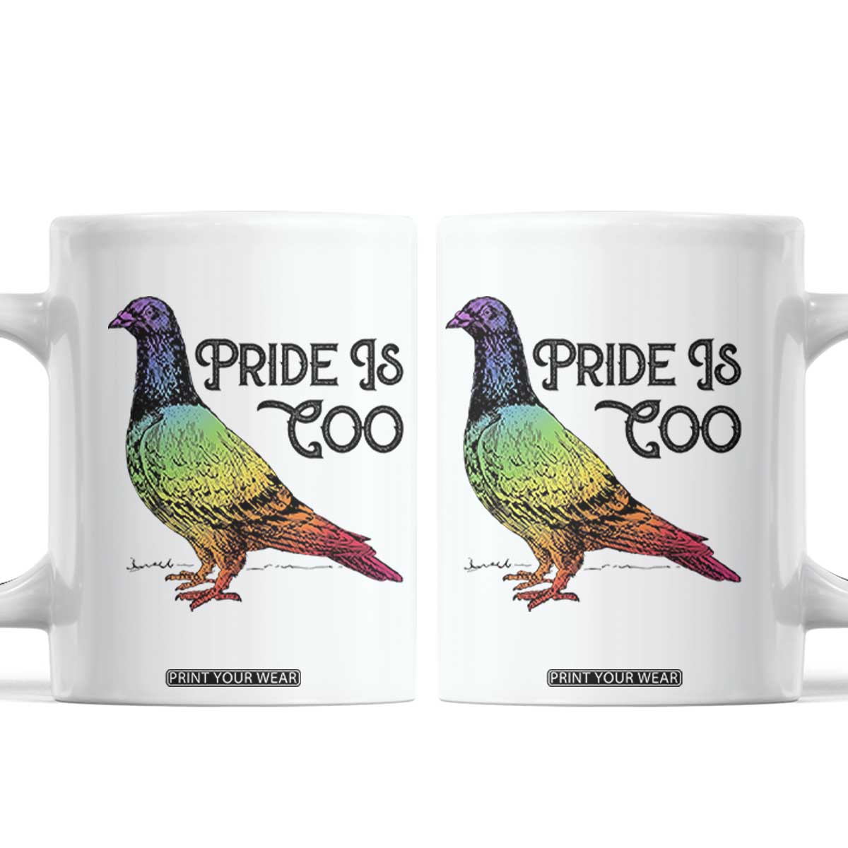 Pride Is Coo Pigeon Coffee Mug Funny LGBTQ Pride Month TS14 White Print Your Wear