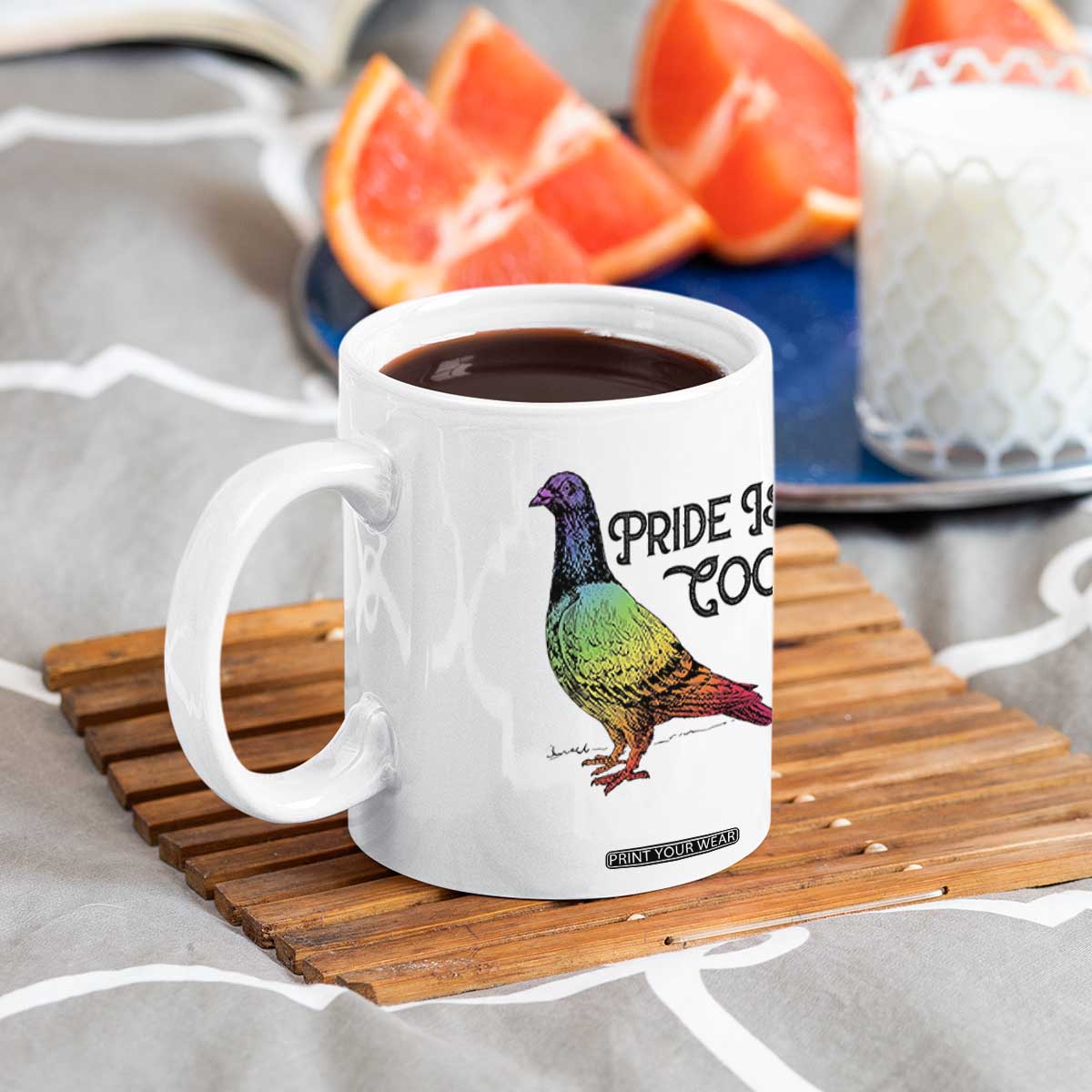Pride Is Coo Pigeon Coffee Mug Funny LGBTQ Pride Month TS14 Print Your Wear