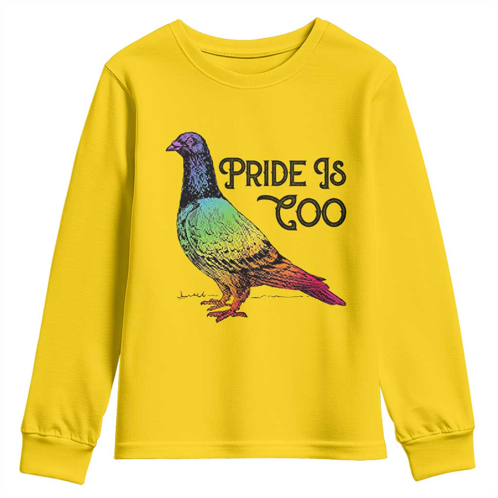 Pride Is Coo Pigeon Youth Sweatshirt Funny LGBTQ Pride Month TS14 Daisy Print Your Wear